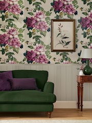 Joules Cream Invite Floral 10M Wallpaper - Image 1 of 4