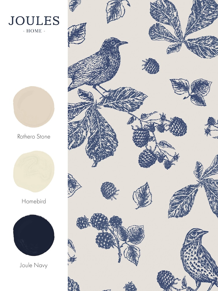 Joules Cream Blackberry Bird 10M Wallpaper - Image 4 of 4