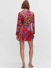 Mango Red Printed Satin Dress - Image 2 of 9