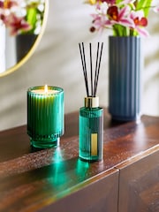 Teal Blue Small Dark Orchid and Patchouli Scented Candle - Image 2 of 4