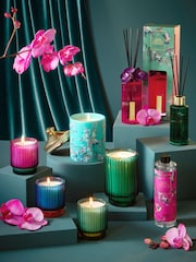 Teal Blue Small Dark Orchid and Patchouli Scented Candle - Image 3 of 4