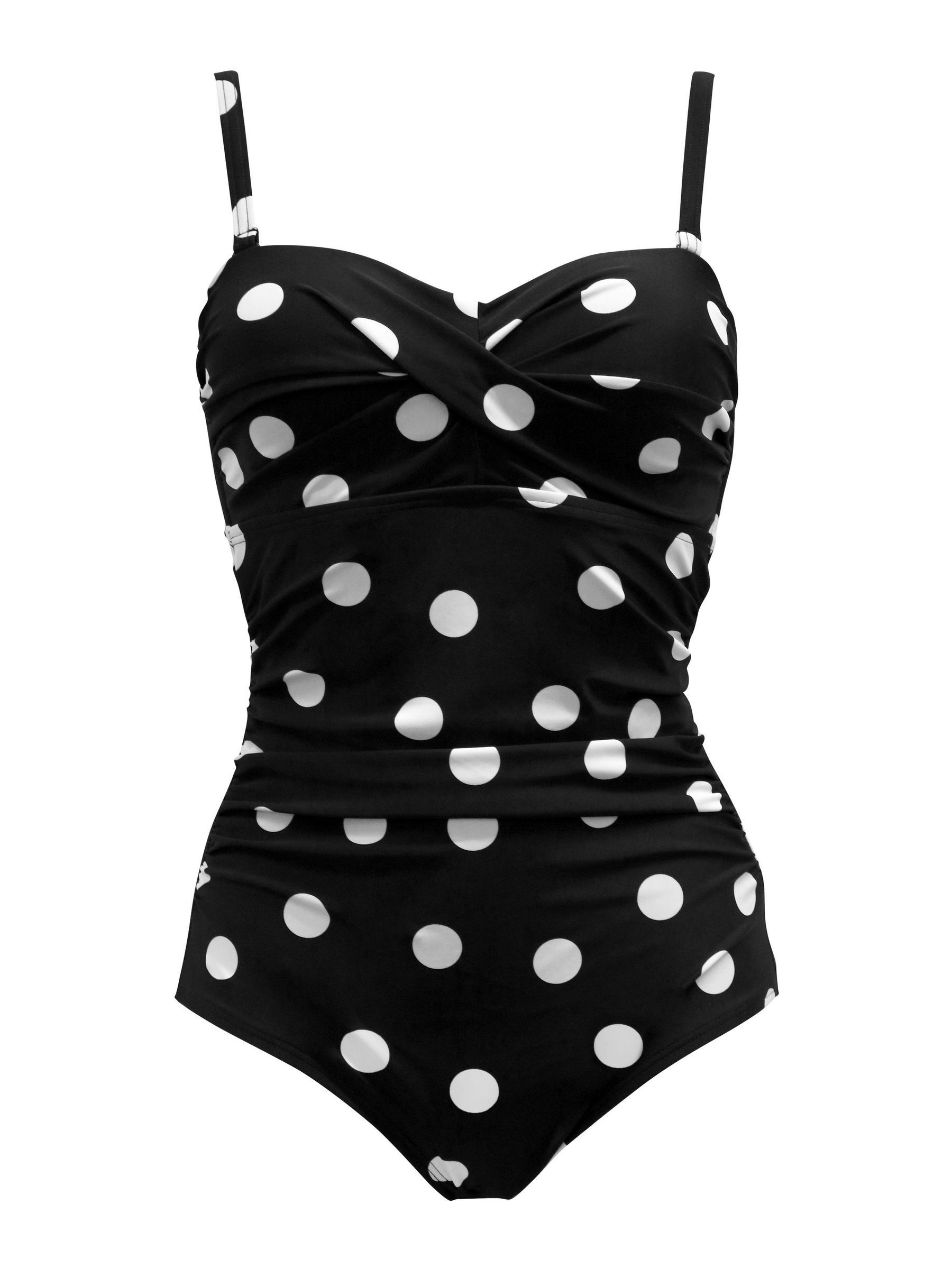 Buy Pour Moi Black Polka Dot Santa Monica Removable Straps Tummy