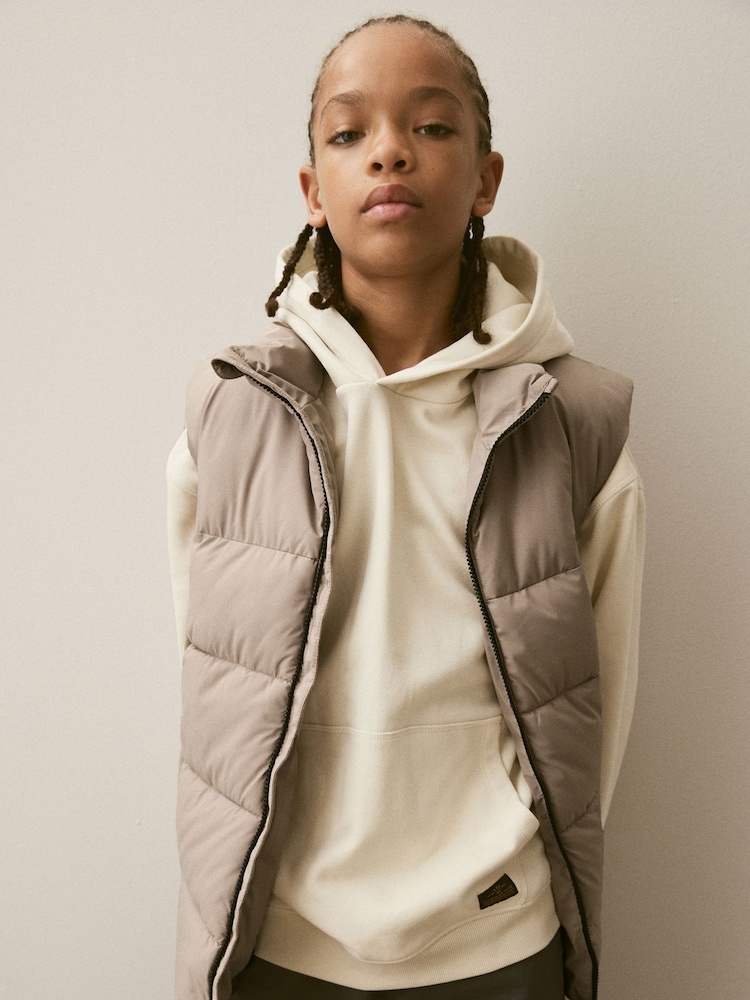 لون محايد - Padded Puffer Gilet (3-16yrs) - صورة 1 من 8