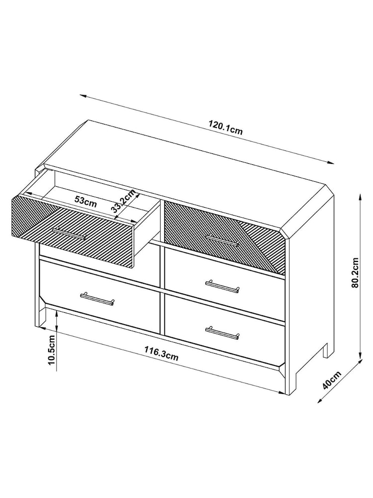 Dark Natural Ellis Oak Wood Chest of Drawers - Image 14 of 14