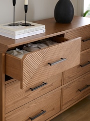 Dark Natural Ellis Oak Wood Chest of Drawers - Image 3 of 14