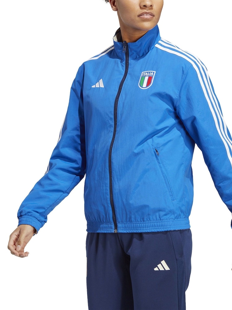 adidas Blue Italy adidas Anthem Jacket Womens - Image 1 of 2