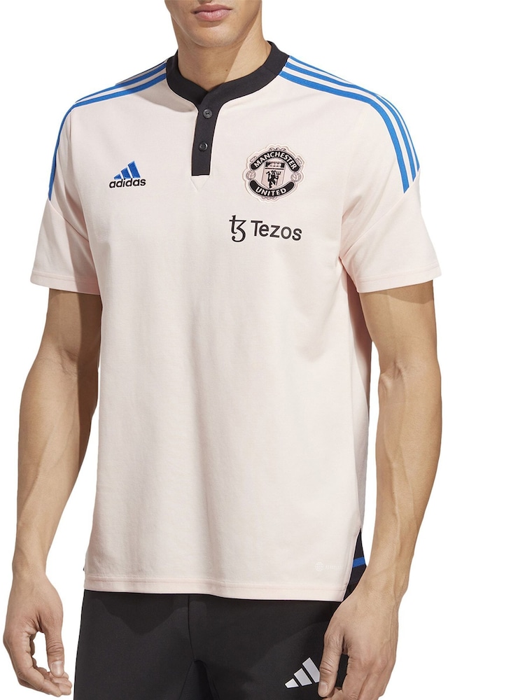 adidas Pink Manchester United Training Polo Shirt - Image 1 of 2