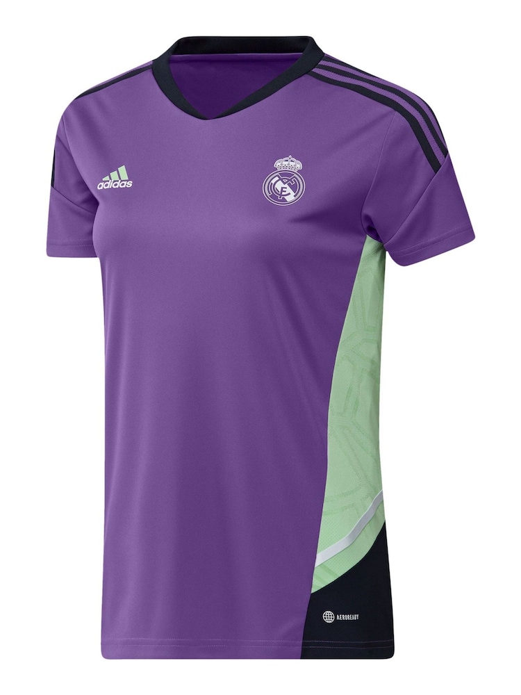 adidas Purple Real Madrid Training Jersey Womens - Image 2 of 3