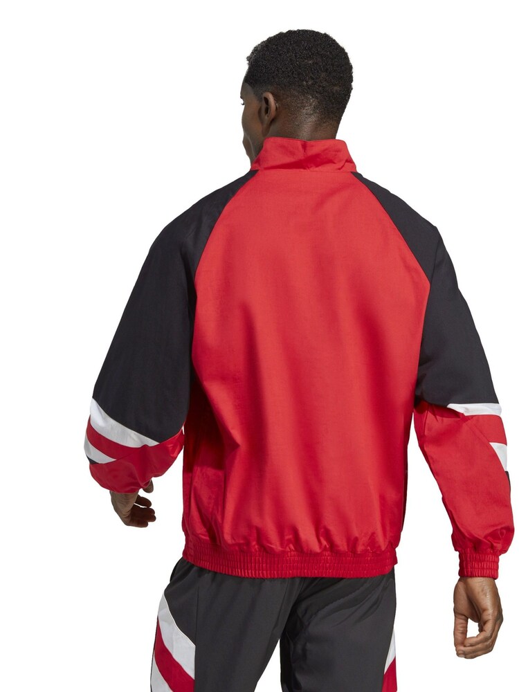 adidas Red 100% Cotton Manchester United Icon Overhead Jacket - Image 2 of 2