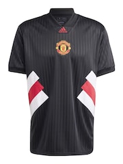adidas Black Manchester United Icon Jersey - Image 2 of 3