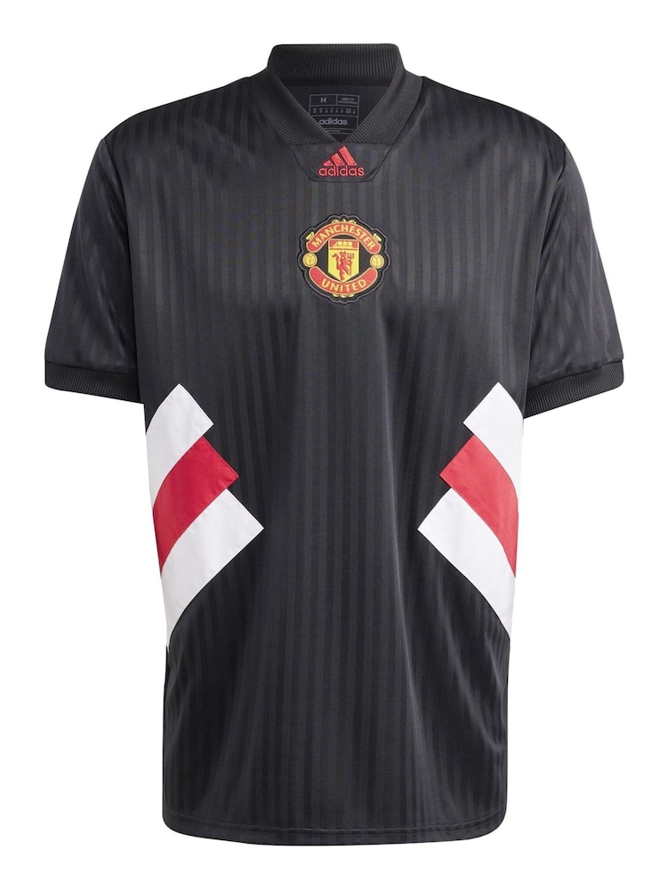 adidas Black Manchester United Icon Jersey - Image 2 of 3