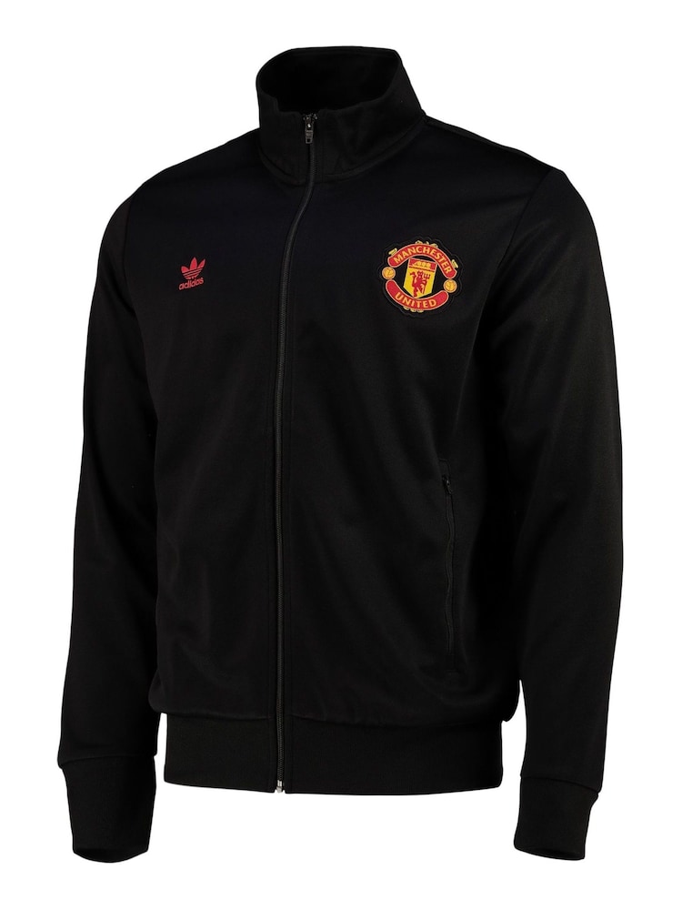 adidas Black Manchester United x Originals Essentials Track Jacket - Image 2 of 3