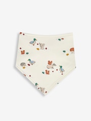JoJo Maman Bébé Woodland/Fox 3-Pack Cotton Baby Dribble Bibs - Image 4 of 4
