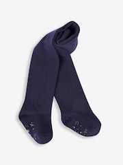 JoJo Maman Bébé Navy Blue 2-Pack Cotton Rich Tights - Image 2 of 3