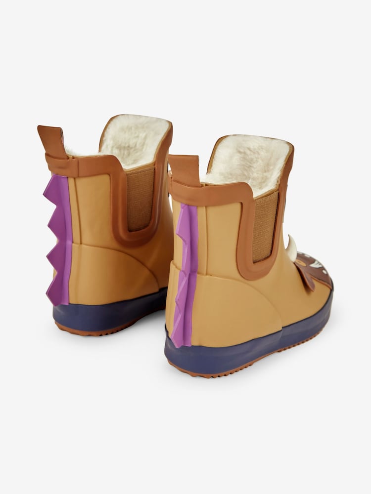 JoJo Maman Bébé Brown Kids' The Gruffalo Cosy Lined Ankle Wellies - Image 2 of 8