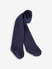 JoJo Maman Bébé Navy Blue Cotton Rich Tights 2-Pack - Image 2 of 4
