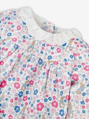 JoJo Maman Bébé Blue Girls' Peter Rabbit Floral Tunic With Collar & Rib Leggings Baby Set - Image 6 of 8