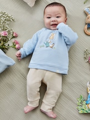 JoJo Maman Bébé Blue Peter Rabbit Appliqué Sweatshirt & Trousers Baby Set - Image 2 of 9
