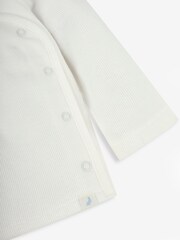 JoJo Maman Bébé Blue Peter Rabbit Appliqué Wrap Top & Cosy Trousers Baby Set - Image 7 of 8