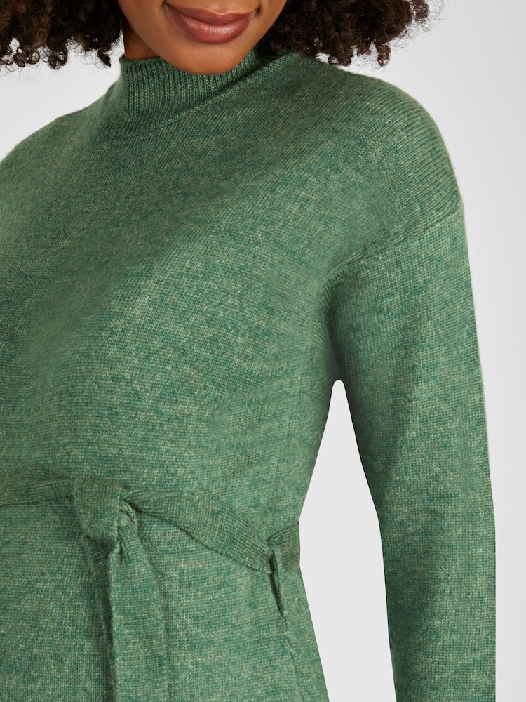 JoJo Maman Bébé Green Turtle Neck Knitted Maternity Dress - Image 4 of 4