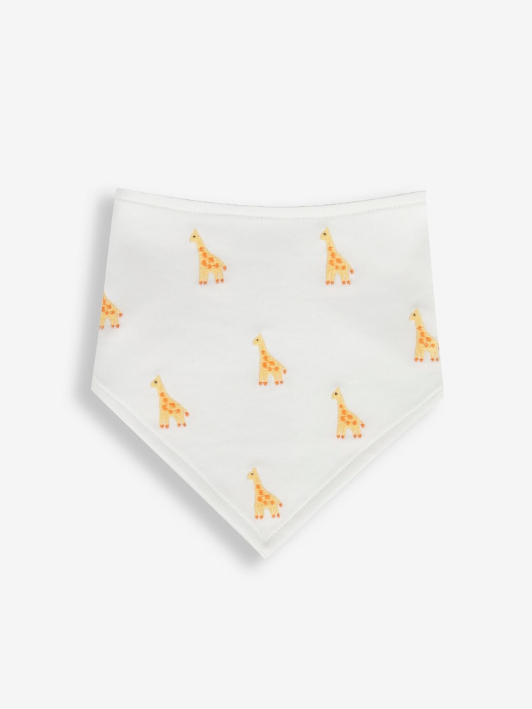 JoJo Maman Bébé Yellow Giraffe 3-Pack Cotton Baby Dribble Bibs - Image 2 of 4