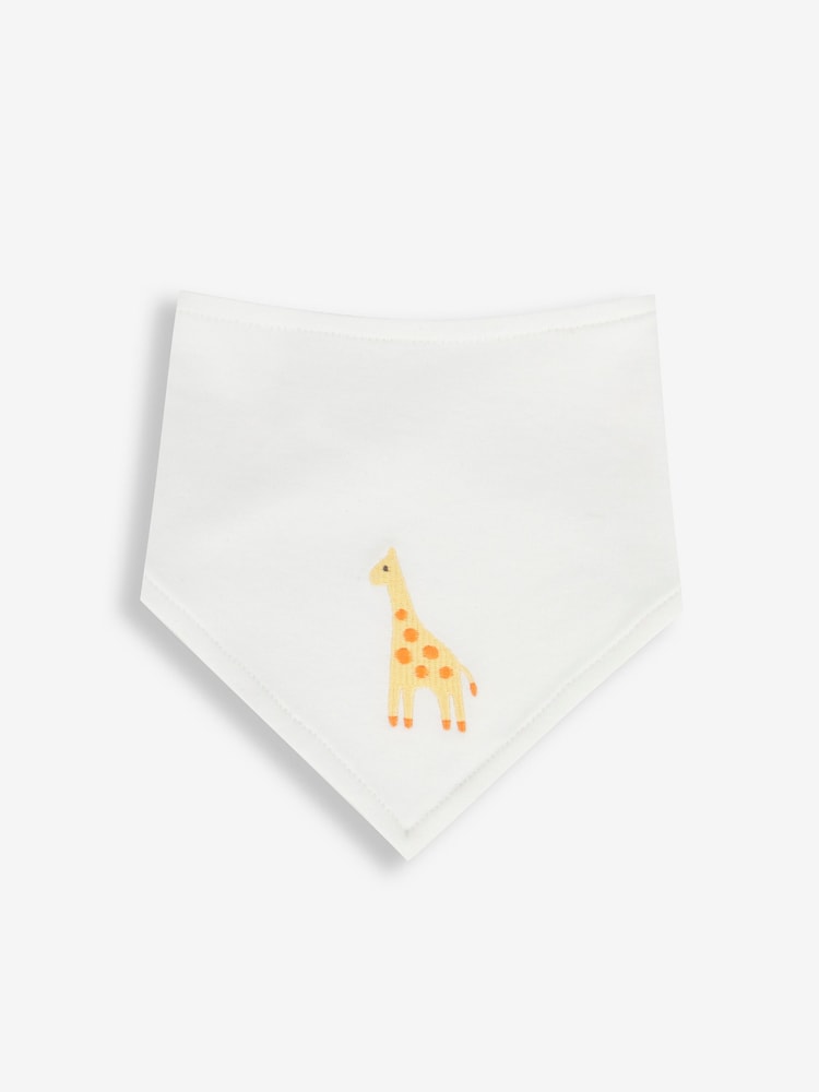 JoJo Maman Bébé Yellow Giraffe 3-Pack Cotton Baby Dribble Bibs - Image 4 of 4