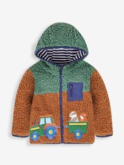 JoJo Maman Bébé Mustard Yellow Tractor Teddy Fleece - Image 1 of 3