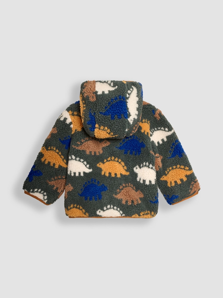 JoJo Maman Bébé Khaki Green Stegosaurus Printed Fleece - Image 5 of 6