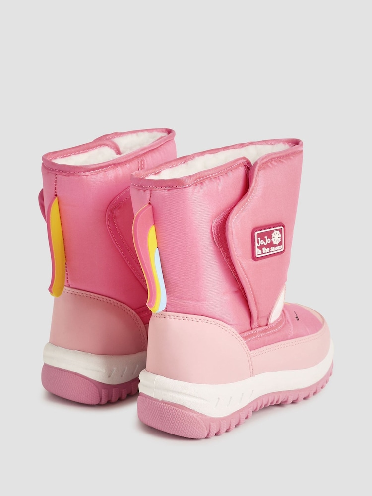 JoJo Maman Bébé Pink Girls' Unicorn Snow Boots - Image 2 of 6