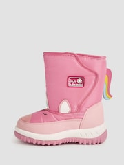 JoJo Maman Bébé Pink Girls' Unicorn Snow Boots - Image 3 of 6