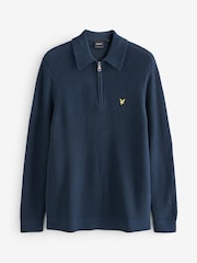Lyle & Scott Textured Polo Heavy Knitted Jumper - Image 1 of 4
