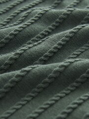 Lyle & Scott Green 1874 Vintage Cable Knitted Polo Jumper - Image 5 of 5