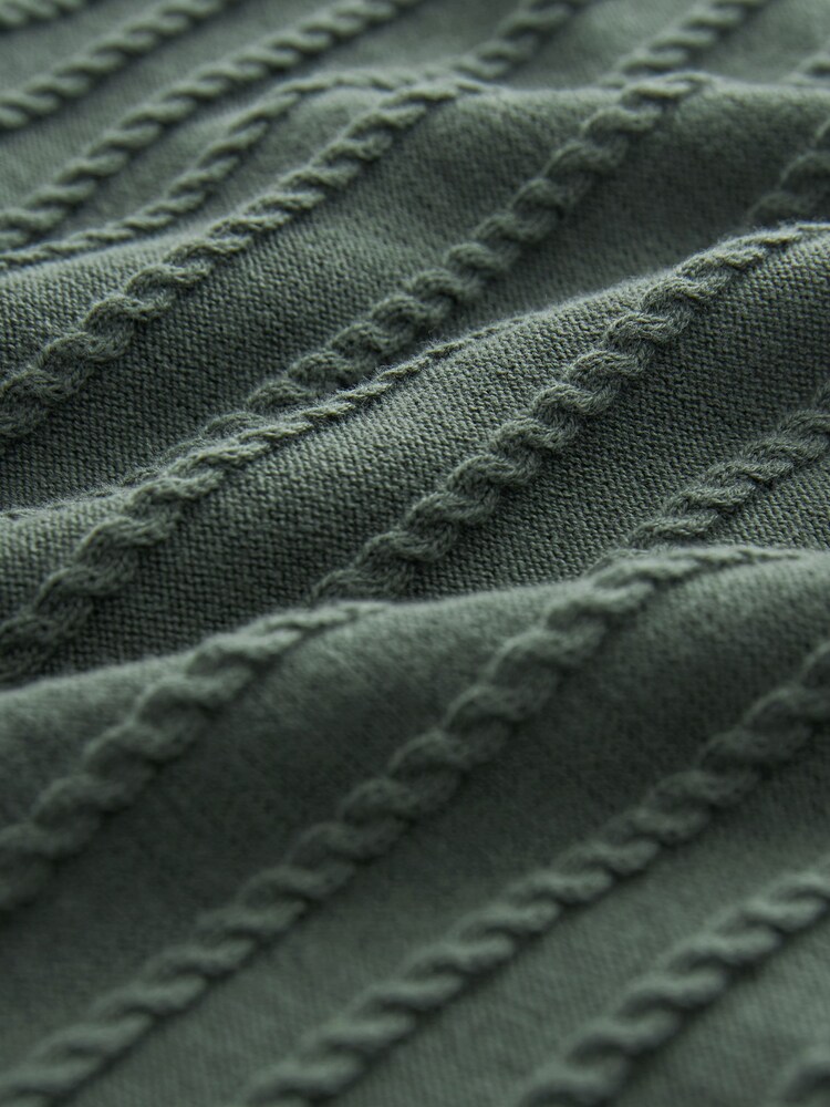 Lyle & Scott Green 1874 Vintage Cable Knitted Polo Jumper - Image 5 of 5