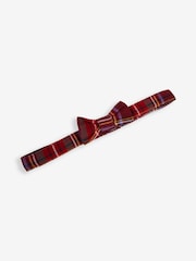 JoJo Maman Bébé Navy Boys' Tartan Waistcoat, Shirt & Cord Trousers Set With Bow Tie - Image 9 of 9
