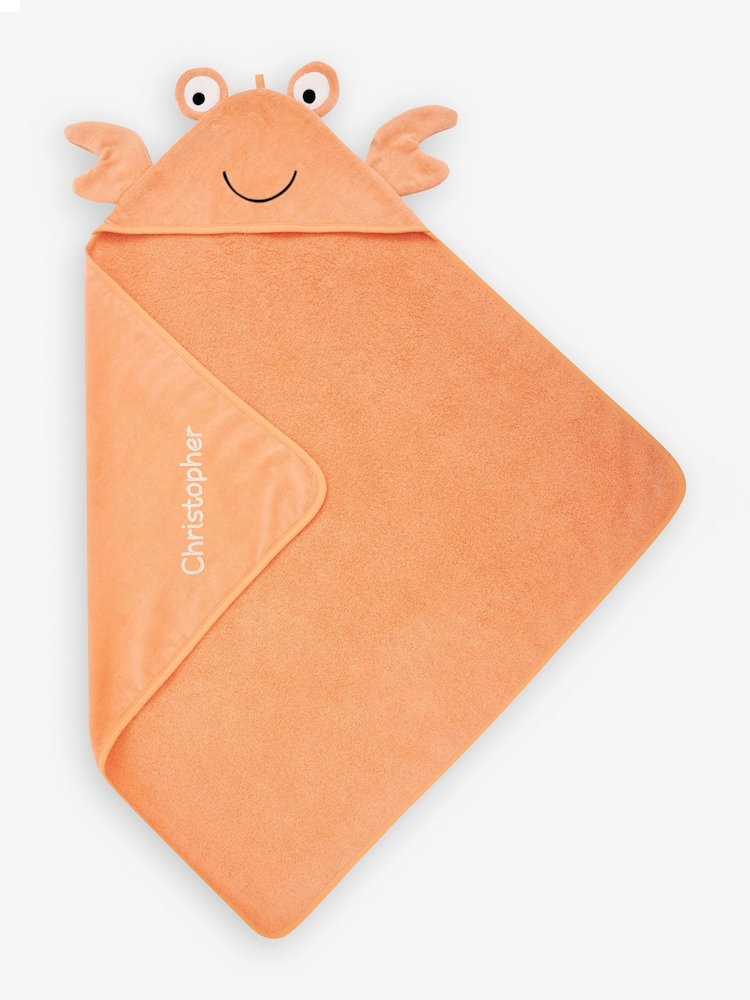 JoJo Maman Bébé Personalised Crab Hooded Towel - Image 1 of 3