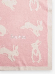 JoJo Maman Bébé Personalised Bunny Jacquard Shawl - Image 1 of 4