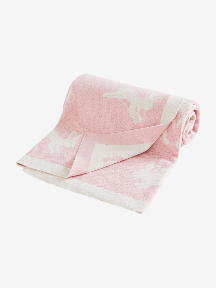 JoJo Maman Bébé Personalised Bunny Jacquard Shawl - Image 4 of 4