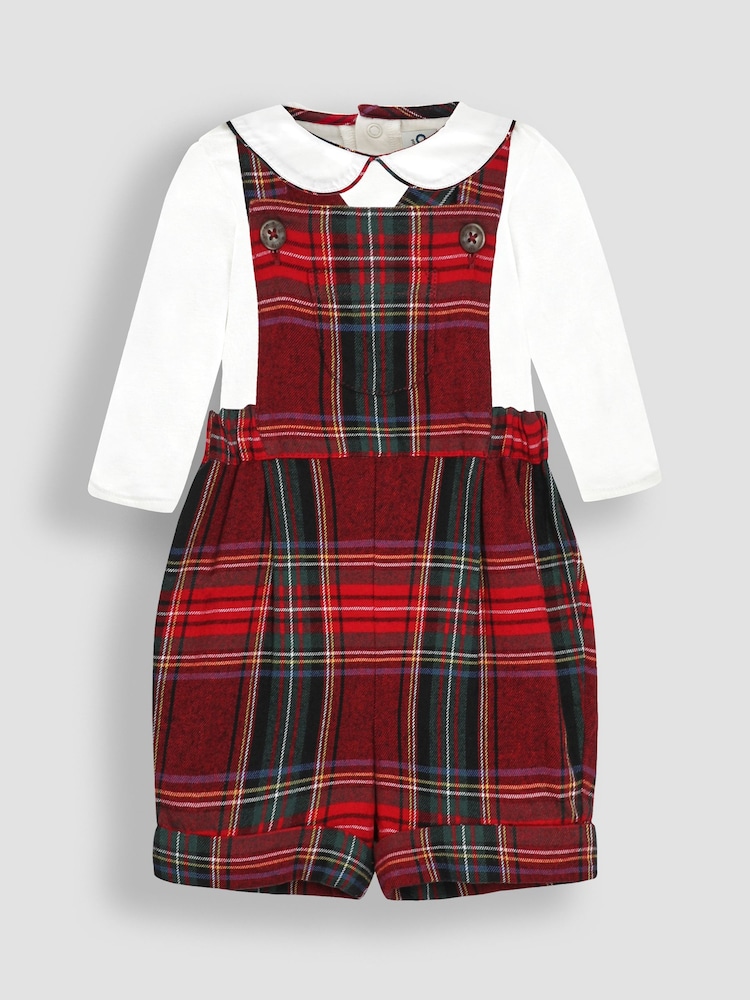 Conjunto de petos y bodi de tartán de Jojo Maman Bébé - Imagen 1 de 4 Conjunto de petos y bodi de tartán de Jojo Maman Bébé - Imagen 1 de 4