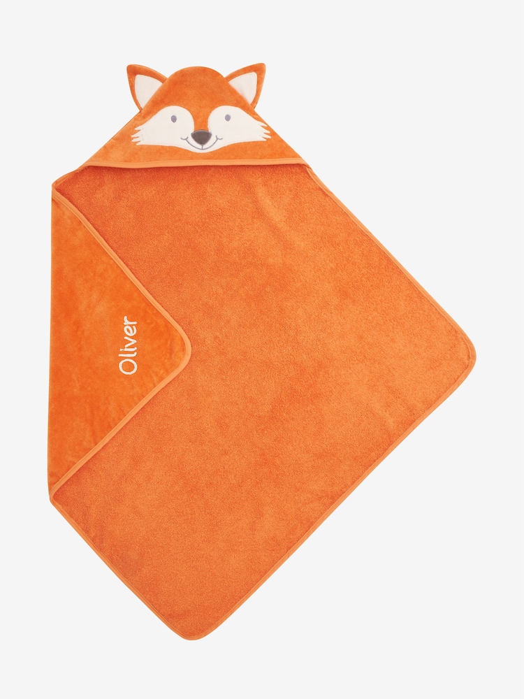 JoJo Maman Bébé Personalised Fox Hooded Towel - Image 1 of 3