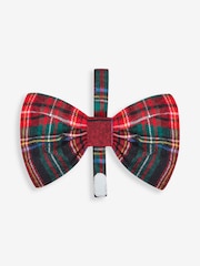 JoJo Maman Bébé Red Tartan Dog Bow Tie - Image 4 of 5