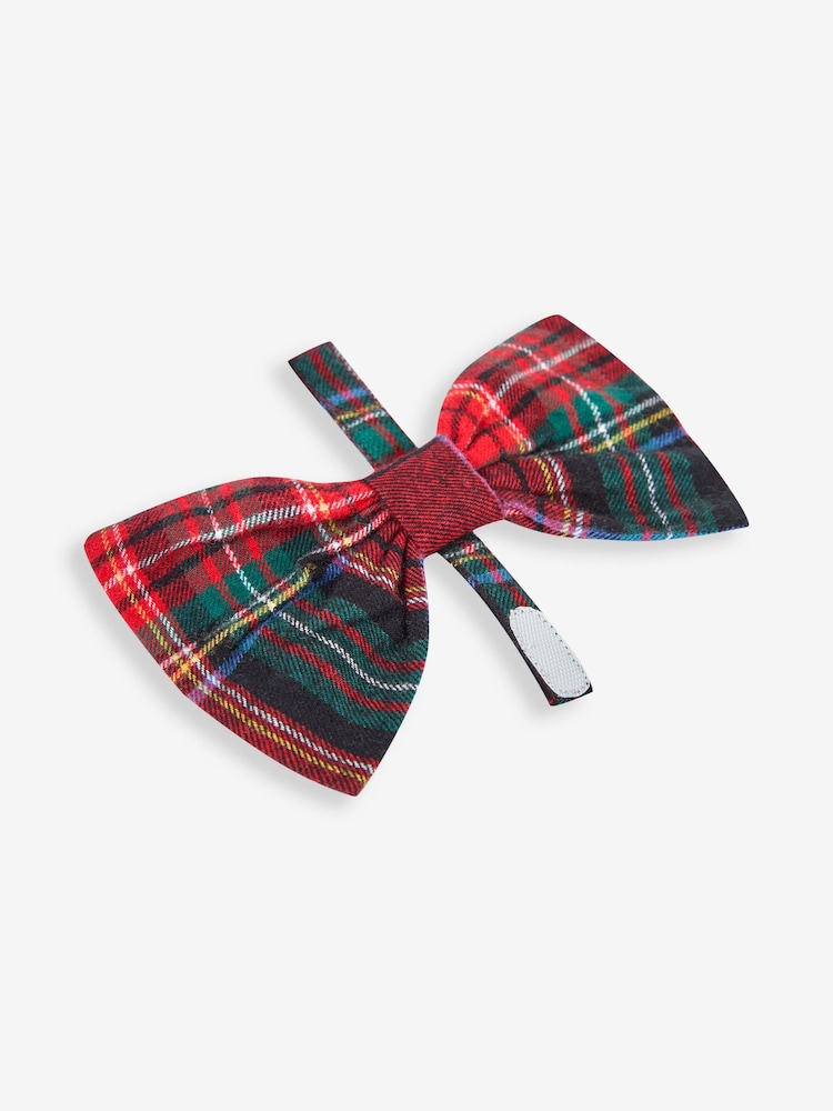 JoJo Maman Bébé Red Tartan Dog Bow Tie - Image 5 of 5