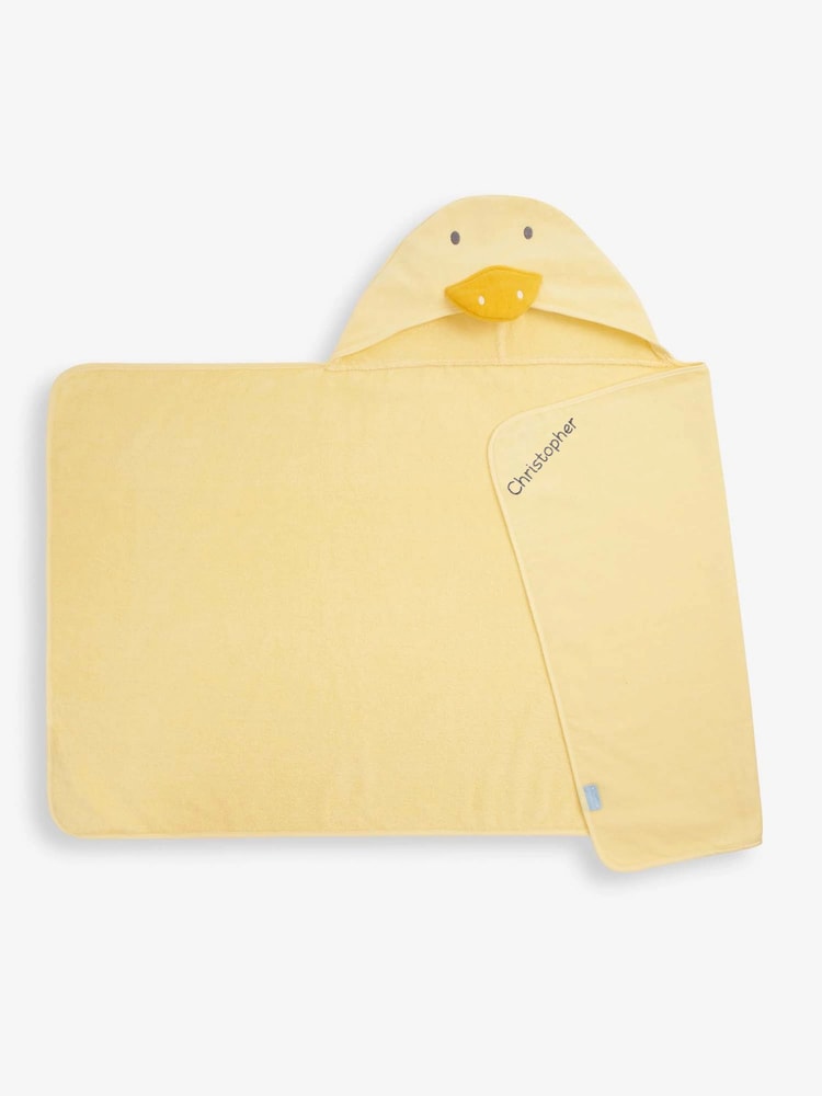 JoJo Maman Bébé Personalised Children's Duck Hooded Towel - Image 1 of 3