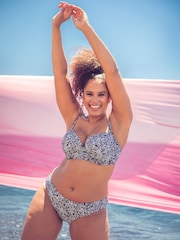 Curvy Kate Print Sundown Classic Black Briefs - Image 1 of 4