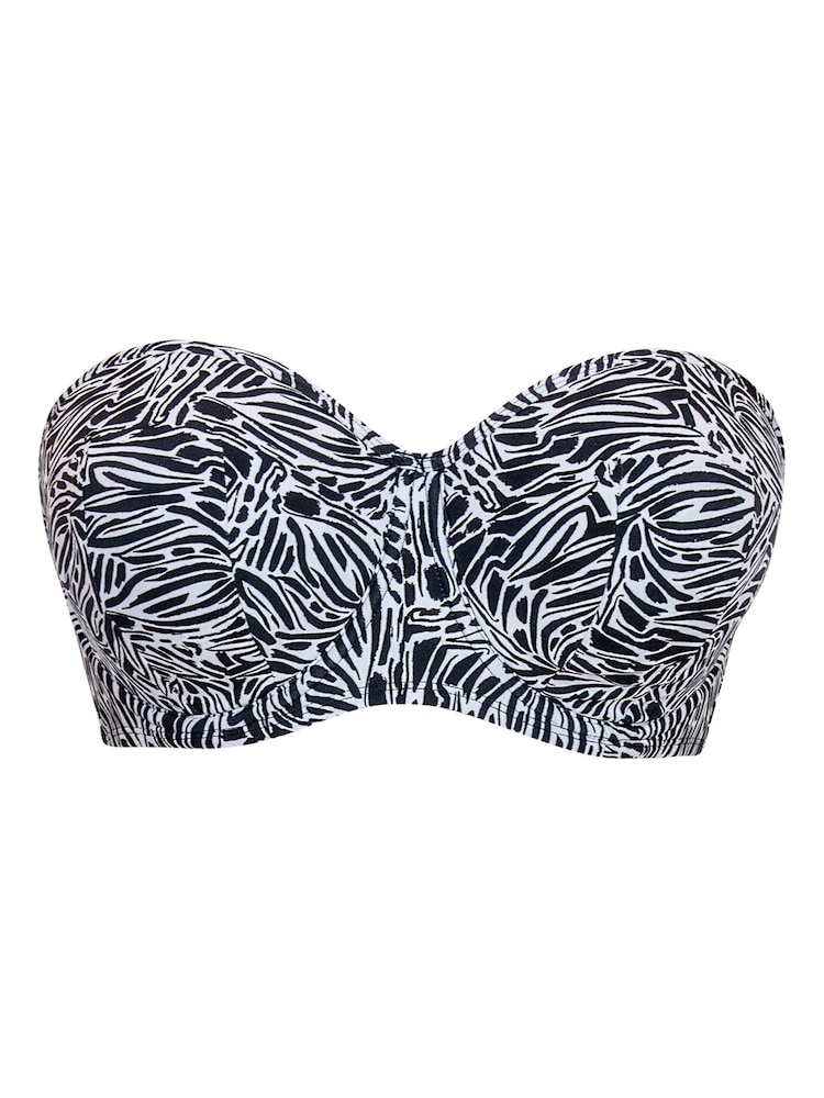 Curvy Kate Print Sundown Bandeau Black Bikini Top - Image 4 of 4