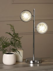 Searchlight Chrome Arum Chrome  Bubble Glass 2Lt Table Lamp - Image 1 of 4
