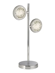 Searchlight Chrome Arum Chrome  Bubble Glass 2Lt Table Lamp - Image 4 of 4