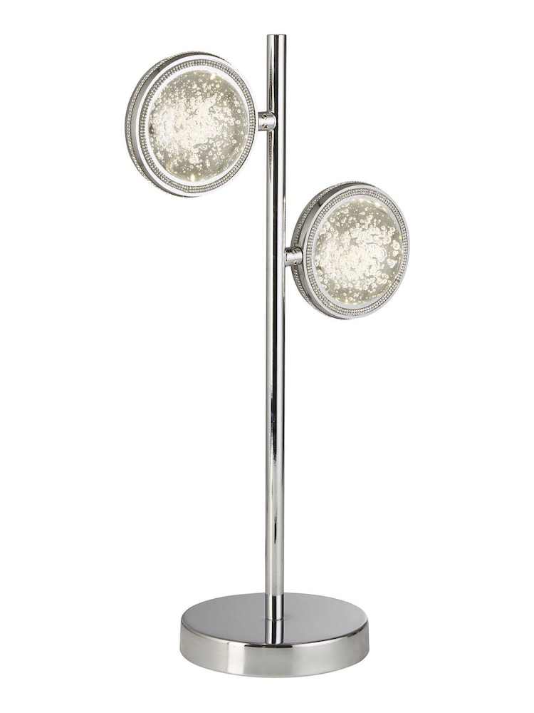 Searchlight Chrome Arum Chrome  Bubble Glass 2Lt Table Lamp - Image 4 of 4