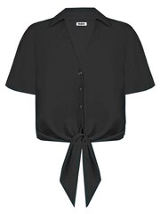 Ro&Zo Flutter Sleeve Black Tie Hem Shirt - Image 4 of 5
