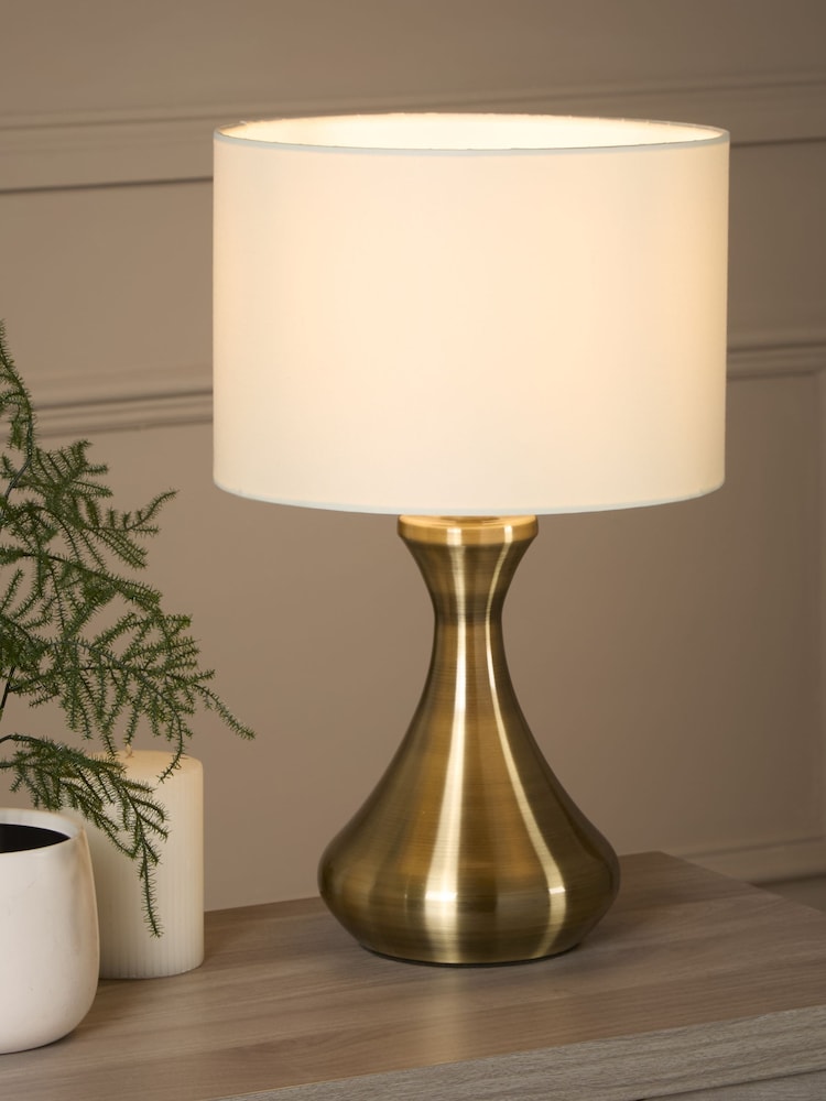 Searchlight Antique Brass Lucerne Touch Table Lamp - Image 1 of 4