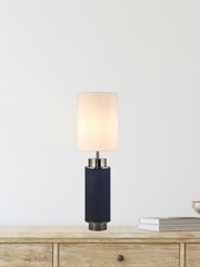 Searchlight Black Acacia Navy Table Lamp - Image 1 of 3